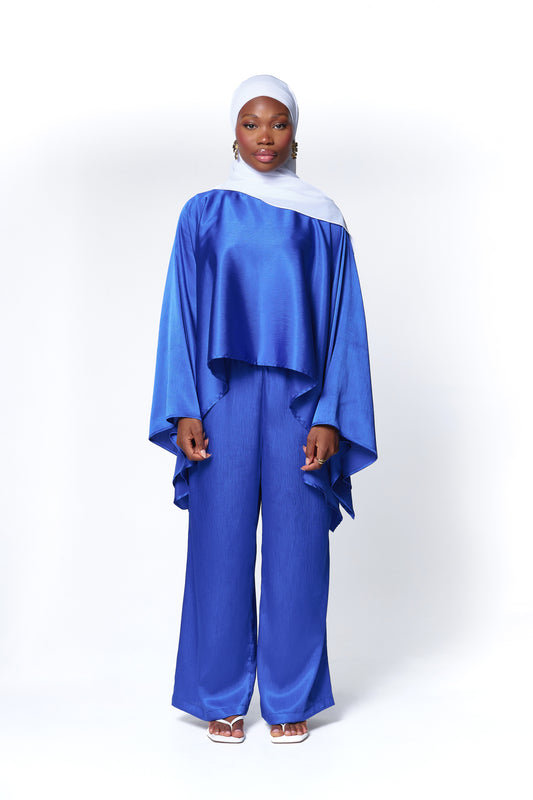 ROYAL BLUE AFIYA CAPE SET